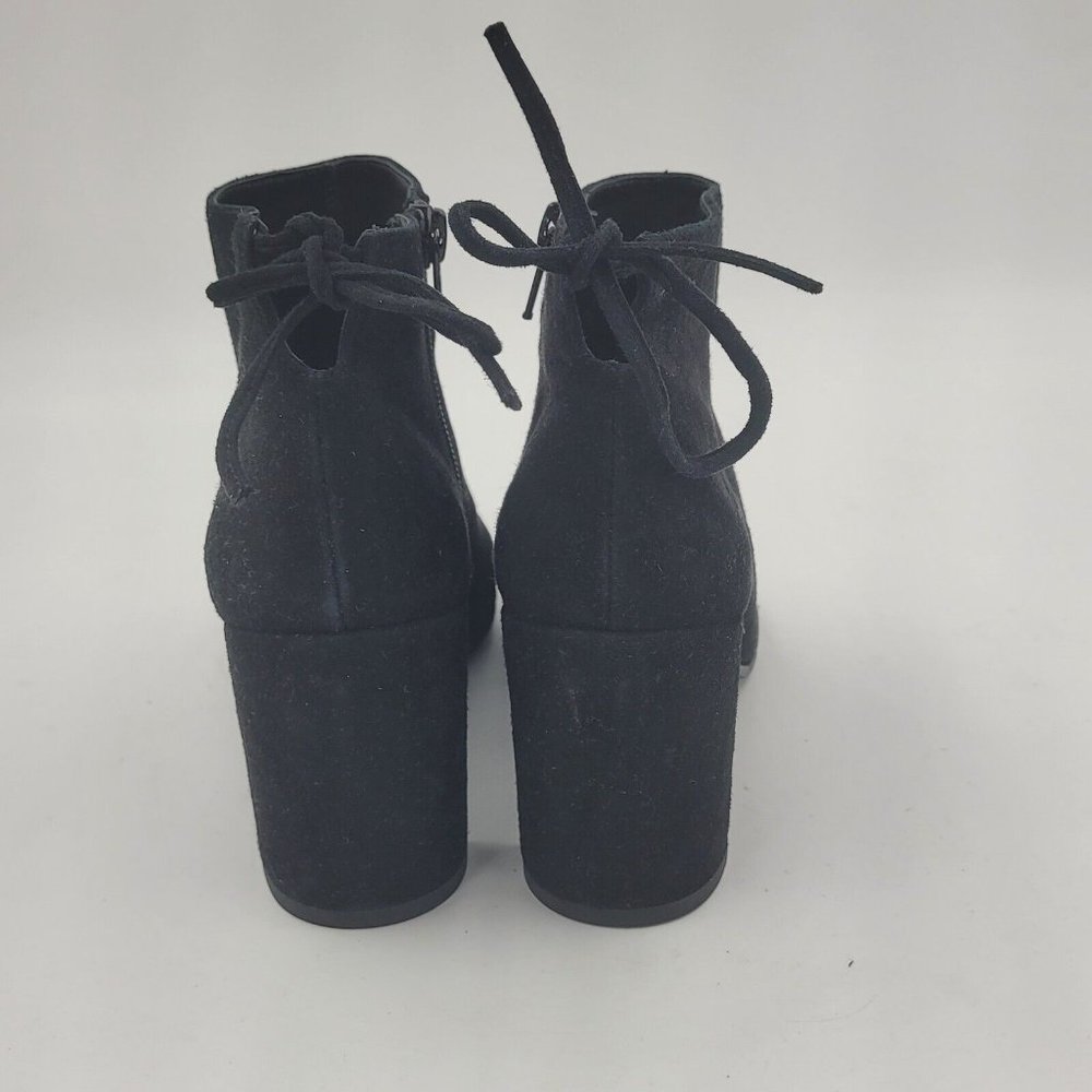 Stuart Weitzman " Lofty " Black Suede Side Zip Back Tie Ankle Bootie NWOB S 6 - Picture 5 of 12
